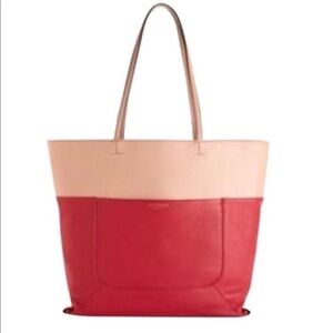 Isaac Mizrahi New York Lillian red leather tote